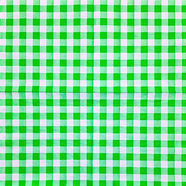 Guardanapo para Decoupage 33x33 Xadrez Grande Verde e Branco