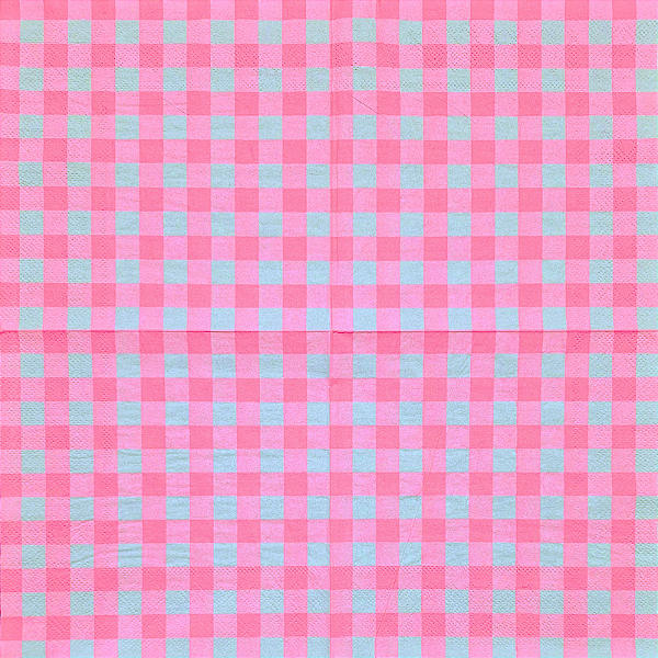 Guardanapo para Decoupage 33x33 Xadrez Grande Rosa e Branco