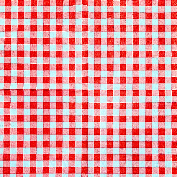 Guardanapo para Decoupage 33x33 Xadrez Grande Vermelho e Branco