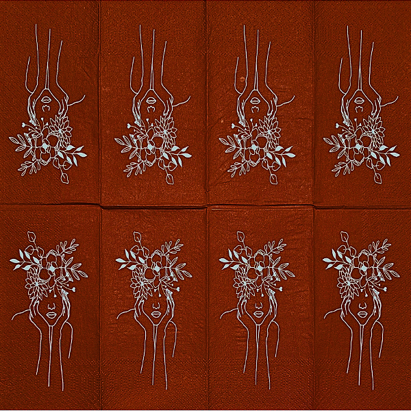 Guardanapo para Decoupage 33x33 Arte Feminina Minimalista