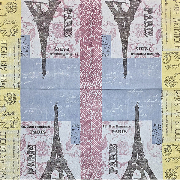 Guardanapo para Decoupage 33x33 Paris Artística