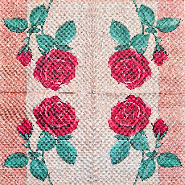 Guardanapo para Decoupage 33x33 Pintura Rústica de Rosa