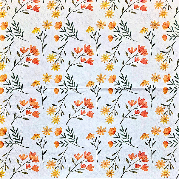 Guardanapo para Decoupage 33x33 Floral Campestre Minimalista