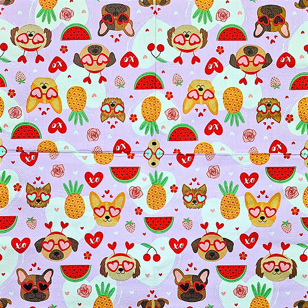 Guardanapo para Decoupage 33x33 Kawaii Pet Lovers