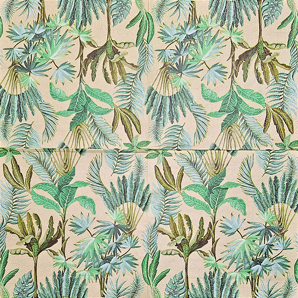 Guardanapo para Decoupage 33x33 Folhagens Tropicais
