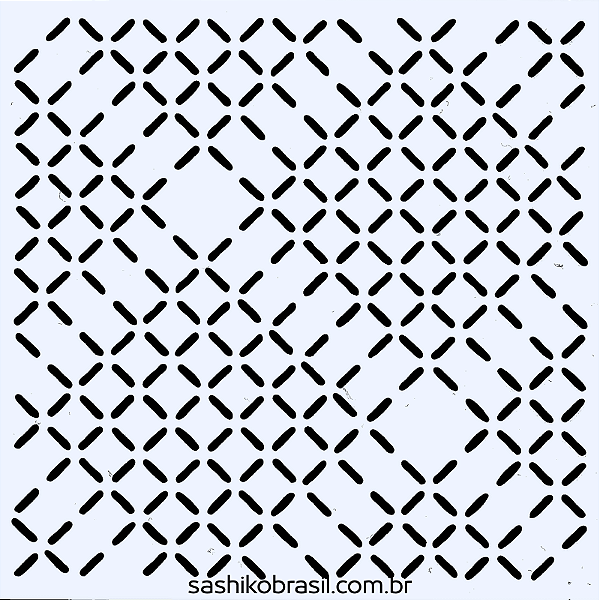 Gabarito para Bordado Sashiko 10cm x 10cm em Stencil Modelo 32