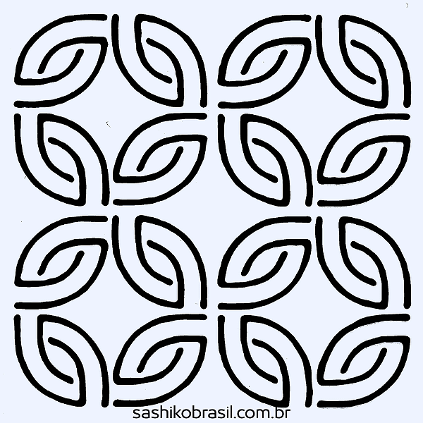 Gabarito para Bordado Sashiko 10cm x 10cm em Stencil Modelo 33