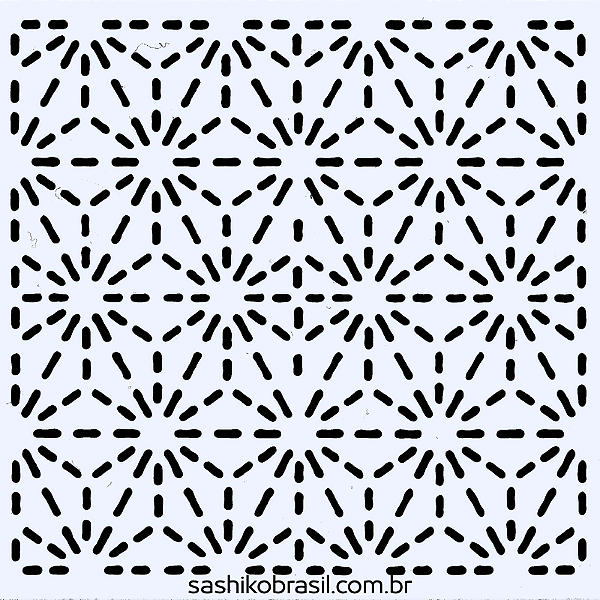 Gabarito para Bordado Sashiko 10cm x 10cm em Stencil Modelo 34