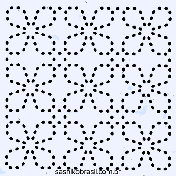 Gabarito para Bordado Sashiko 10cm x 10cm em Stencil Modelo 35