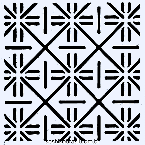 Gabarito para Bordado Sashiko 10cm x 10cm em Stencil Modelo 36