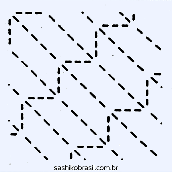 Gabarito para Bordado Sashiko 10cm x 10cm em Stencil Modelo 38