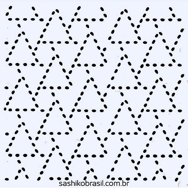 Gabarito para Bordado Sashiko 10cm x 10cm em Stencil Modelo 39