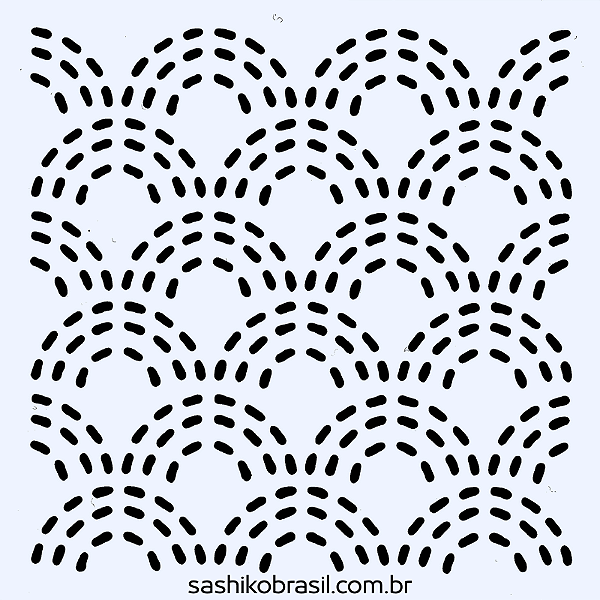 Gabarito para Bordado Sashiko 10cm x 10cm em Stencil Modelo 40