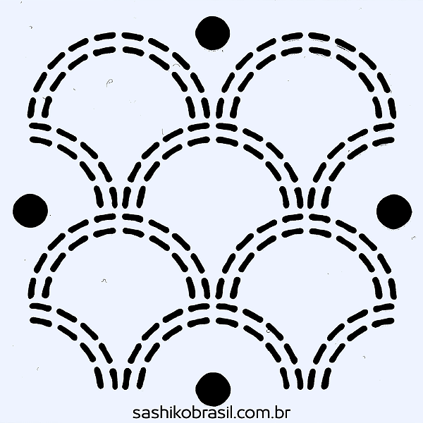 Gabarito para Bordado Sashiko 10cm x 10cm em Stencil Modelo 42