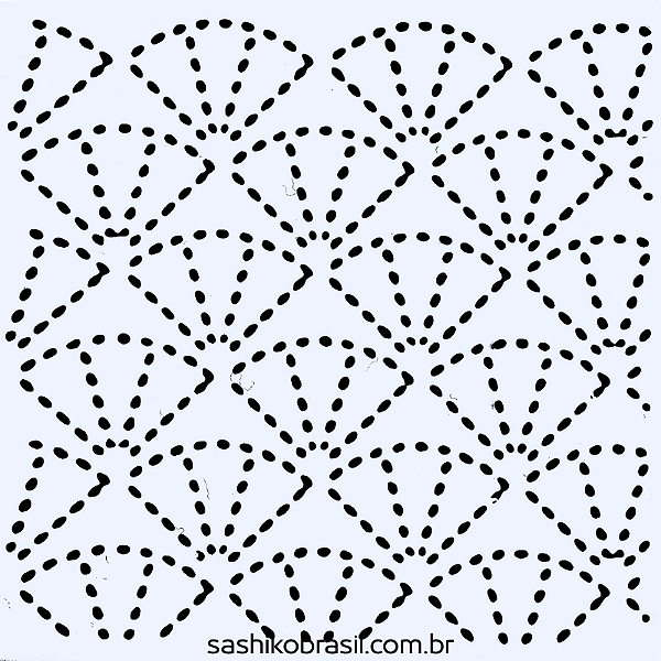 Gabarito para Bordado Sashiko 10cm x 10cm em Stencil Modelo 45