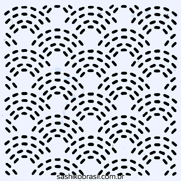 Gabarito para Bordado Sashiko 10cm x 10cm em Stencil Modelo 48