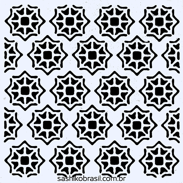 Gabarito para Bordado Sashiko 10cm x 10cm em Stencil Modelo 49
