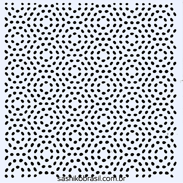 Gabarito para Bordado Sashiko 10cm x 10cm em Stencil Modelo 50