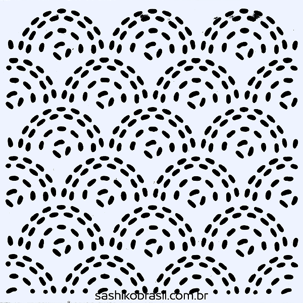 Gabarito para Bordado Sashiko 10cm x 10cm em Stencil Modelo 52