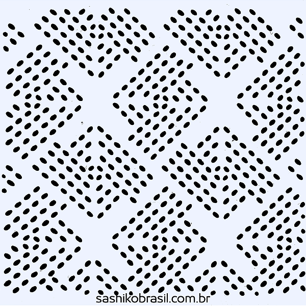Gabarito para Bordado Sashiko 10cm x 10cm em Stencil Modelo 55