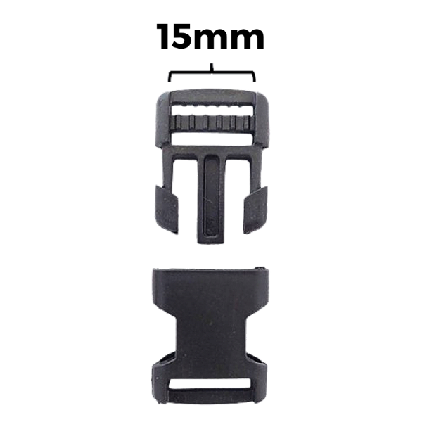 Fecho de Engate Rápido 15mm para Mochila Bolsa 5 Unidades