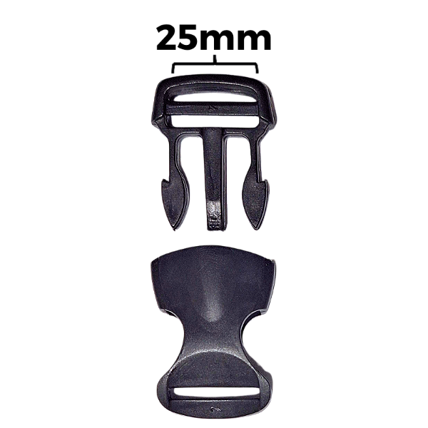 Fecho de Engate Rápido 25mm para Mochila Bolsa 3 Unidades