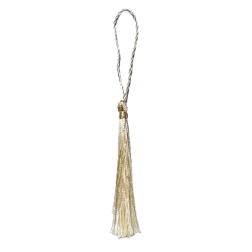Tassel de Seda para Artesanato 13cm 3 Unidades Pérola