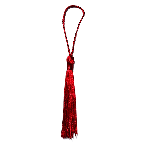 Tassel de Seda para Artesanato 13cm 3 Unidades Vermelho Escuro