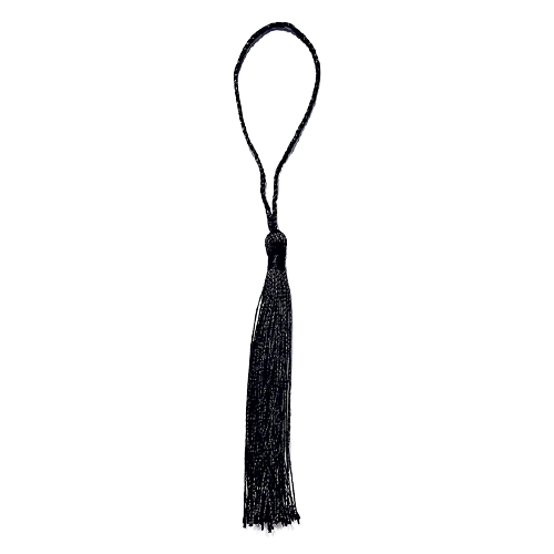 Tassel de Seda para Artesanato 13cm 3 Unidades Preto