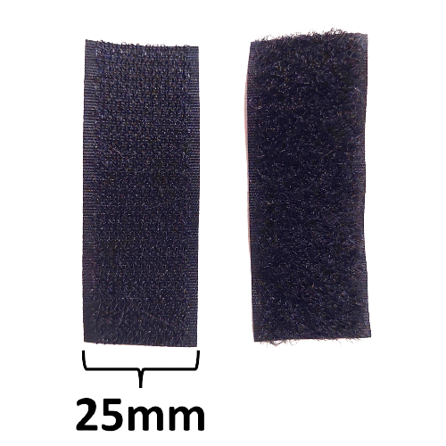 Velcro Fecho de Contato 25mm 1 Metro Preto