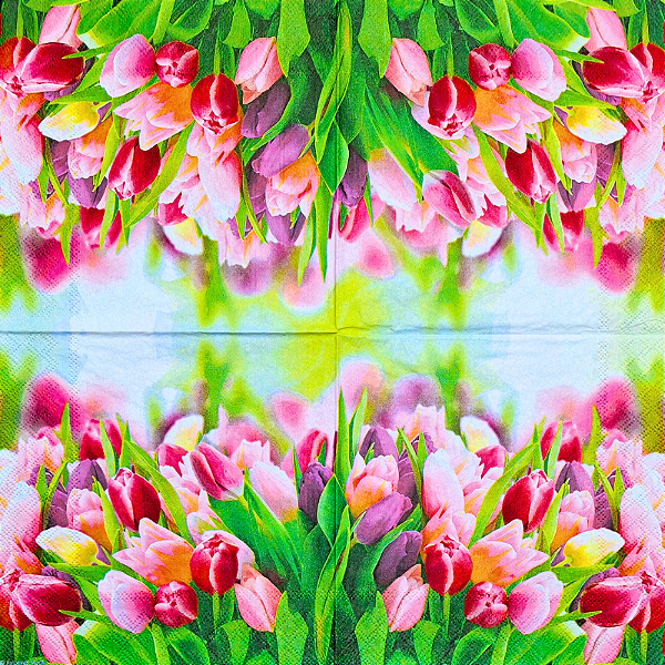Guardanapo para Decoupage 33x33 Jardim das Tulipas