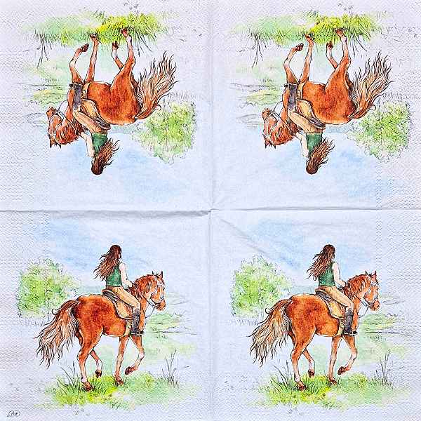 Guardanapo para Decoupage 33x33 Passeio de Cavalo