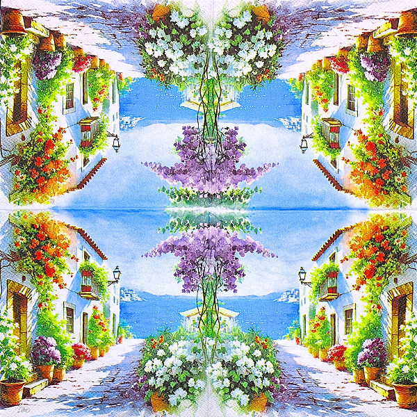 Guardanapo para Decoupage 33x33 Vila Mediterrânea