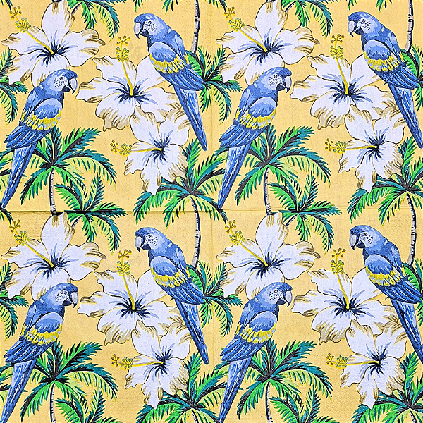 Guardanapo para Decoupage 33x33 Araras Azuis Tropicais