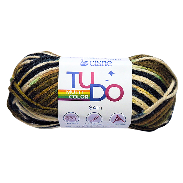 Novelo de Lã Tricô Crochê 40g 84m Cisne Tudo Multicolor 111 Coats