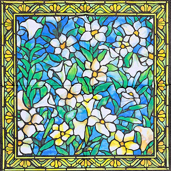 Guardanapo para Decoupage 25x25 Floral Estilo Vitral