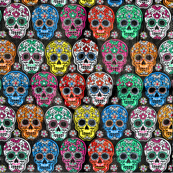 Guardanapo para Decoupage 25x25 Caveiras Mexicanas