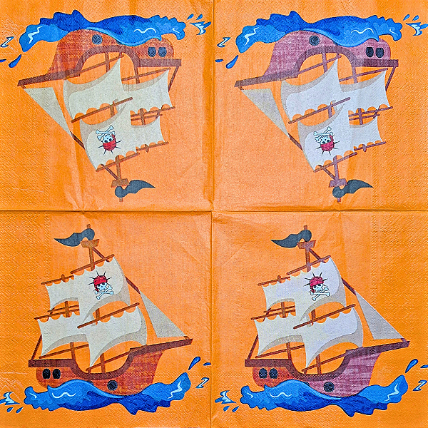 Guardanapo para Decoupage 33x33 Navio Pirata