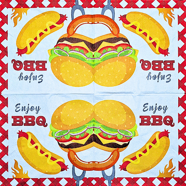 Guardanapo para Decoupage 33x33 Enjoy Barbecue