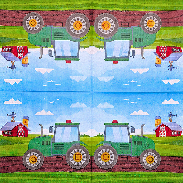 Guardanapo para Decoupage 33x33 Trator na Fazenda