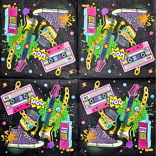 Guardanapo para Decoupage 33x33 Anos 90