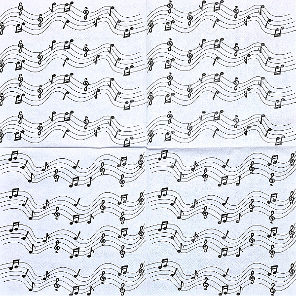Guardanapo para Decoupage 33x33 Partitura Musical