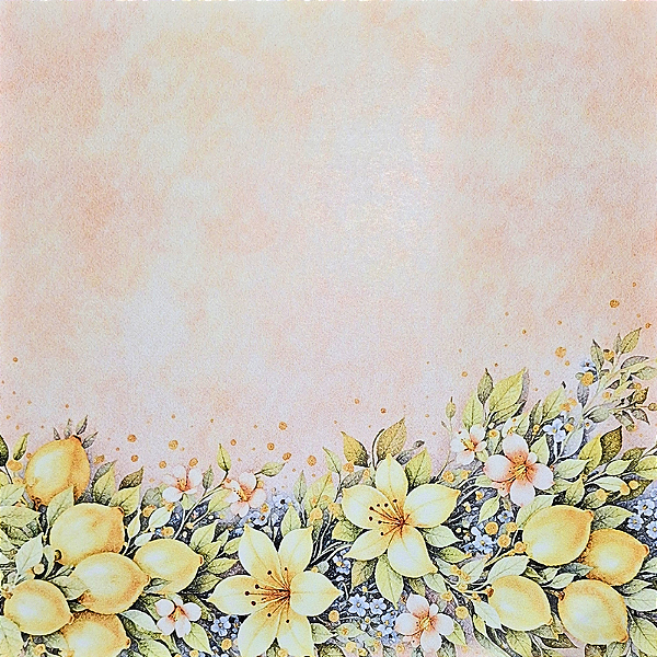 Papel para Scrapbook 30x30 Tema Limão Siciliano Modelo 8
