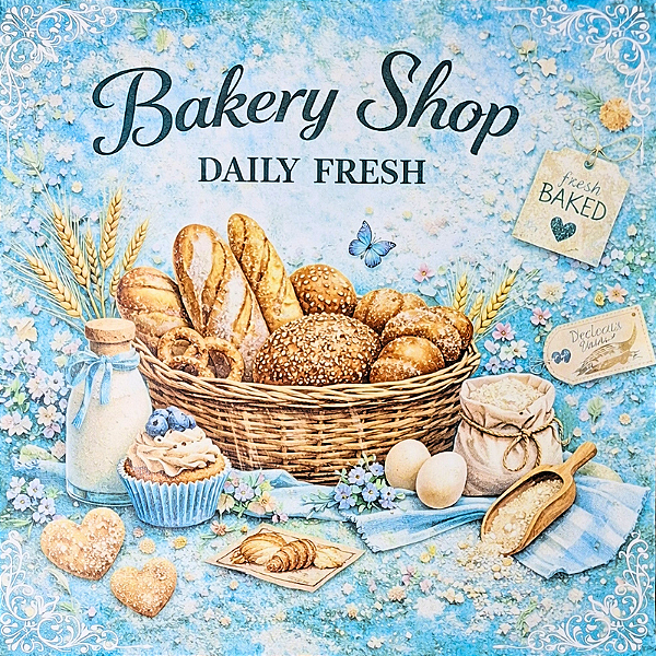 Papel para Scrapbook 30x30 Tema Bakery Modelo 1