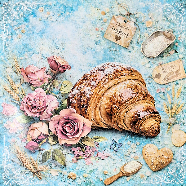 Papel para Scrapbook 30x30 Tema Bakery Modelo 10