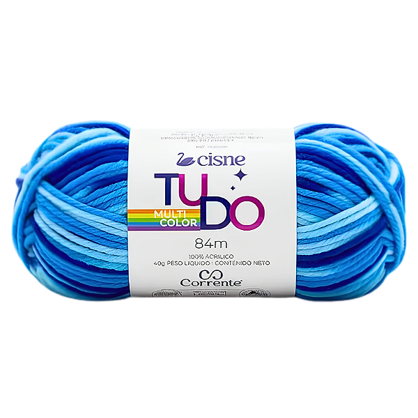 Novelo de Lã Tricô Crochê 40g 84m Cisne Tudo Multicolor 173 Coats