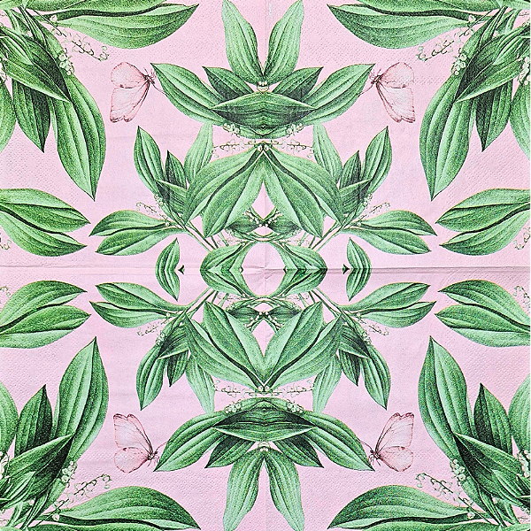 Guardanapo para Decoupage 33x33 Borboleta Rosa