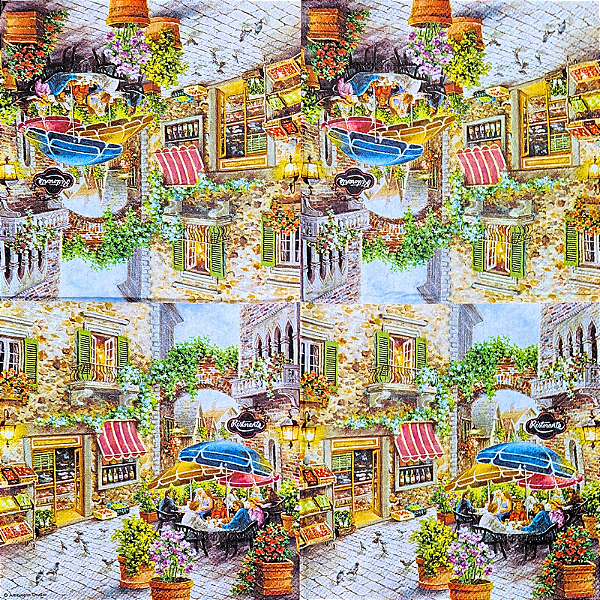 Guardanapo para Decoupage 33x33 Restaurante Italiano