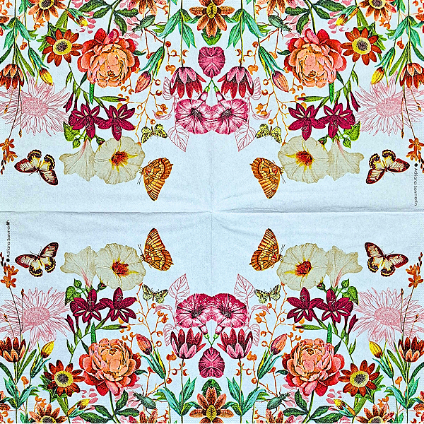 Guardanapo para Decoupage 33x33 Borboletas by Adriana Sanmartin