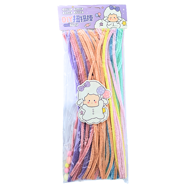 Limpador de Cachimbo para Artesanato 30cm 100 Unidades Tom Pastel